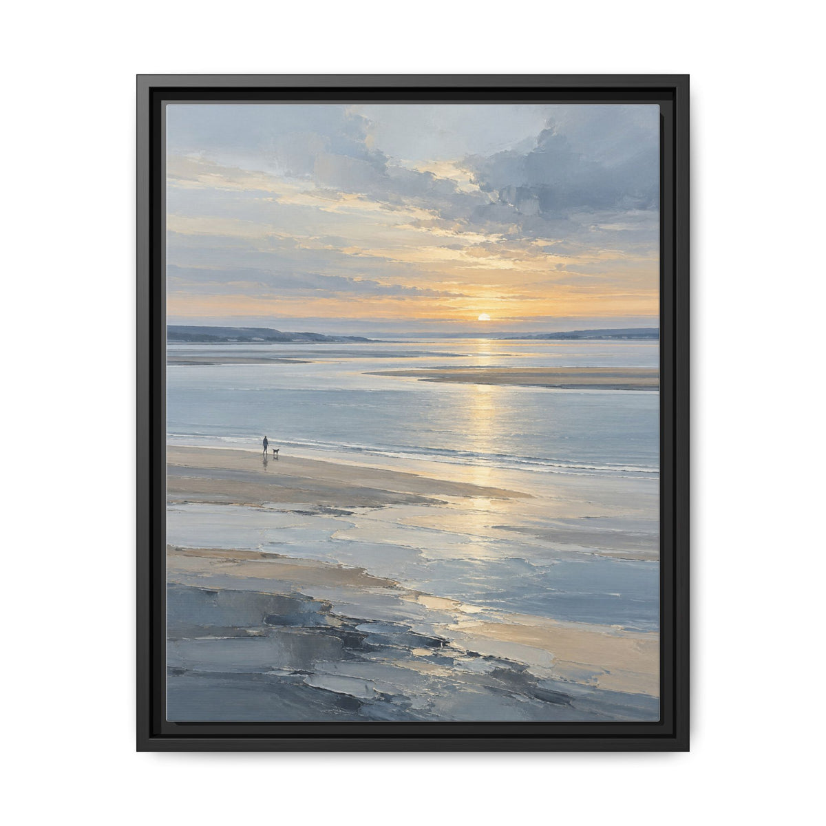 Silver Estuary · Framed Canvas