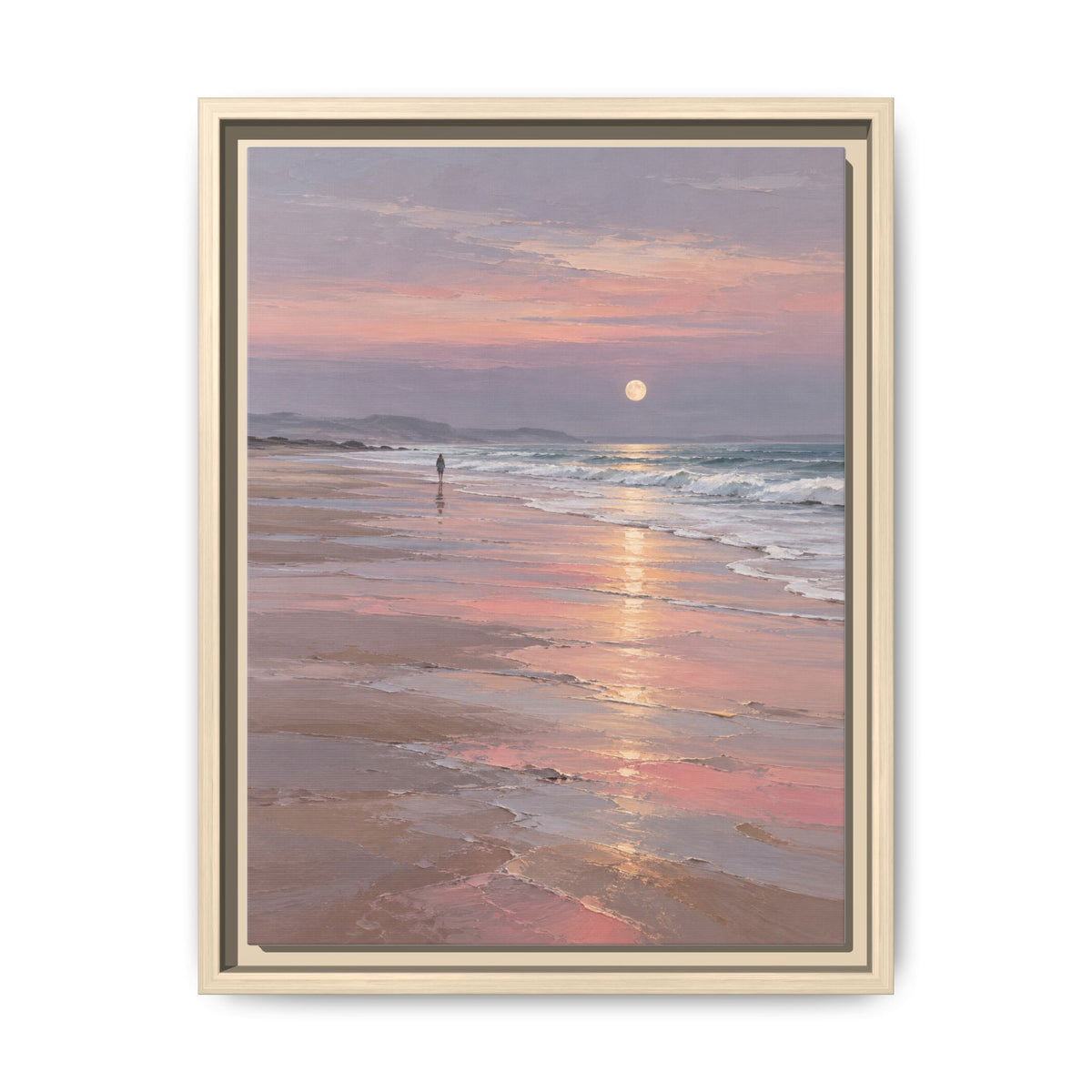 Silver Moon Tide · Framed Canvas