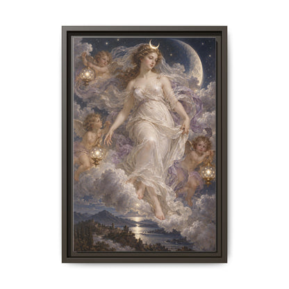 The Descent of Selene · Framed Canvas
