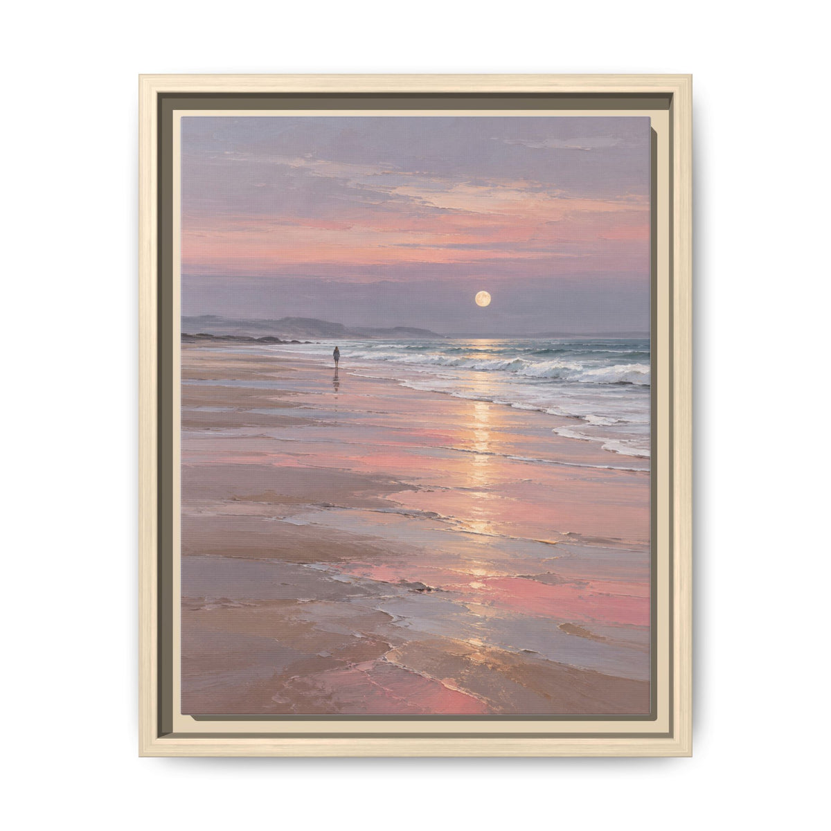Silver Moon Tide · Framed Canvas