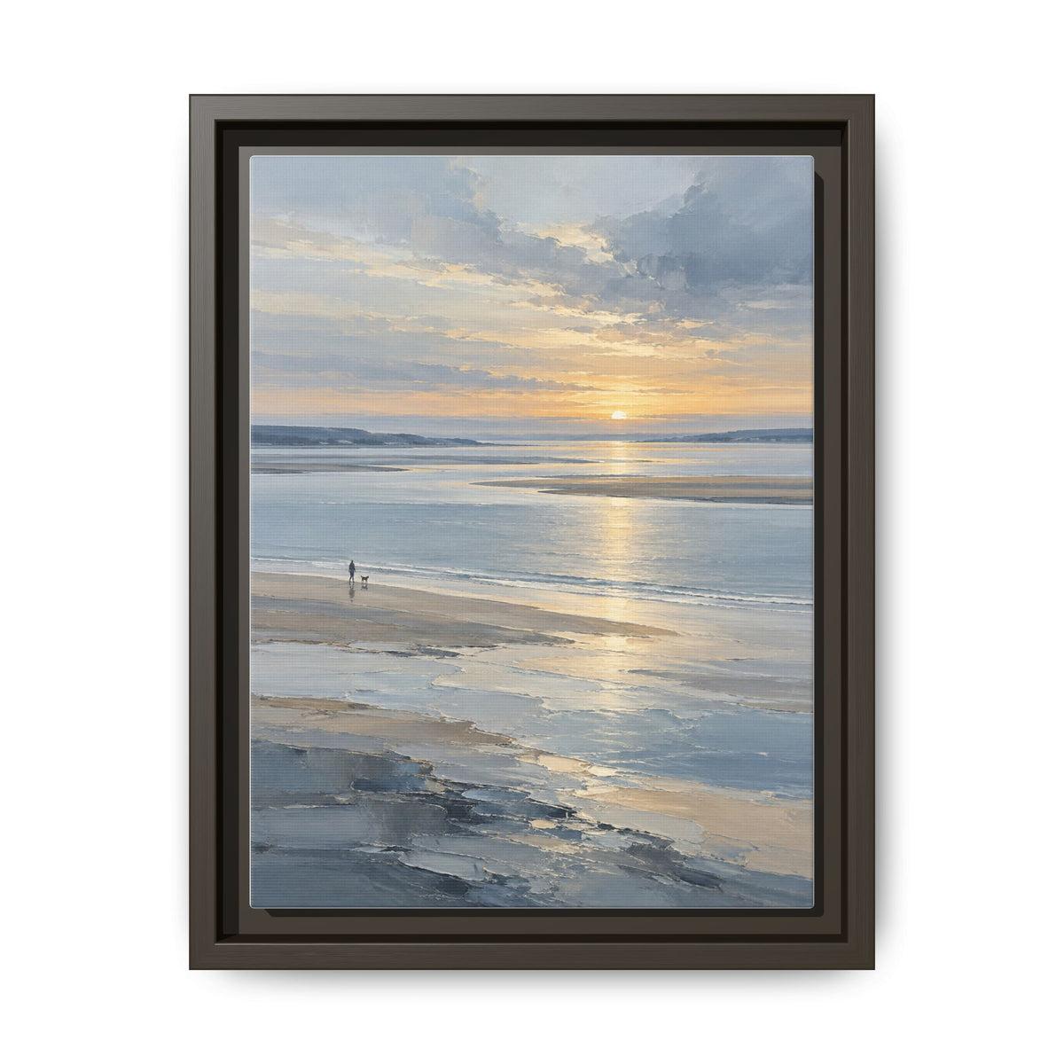 Silver Estuary · Framed Canvas