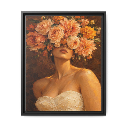 Golden Hour Bloom · Framed Canvas