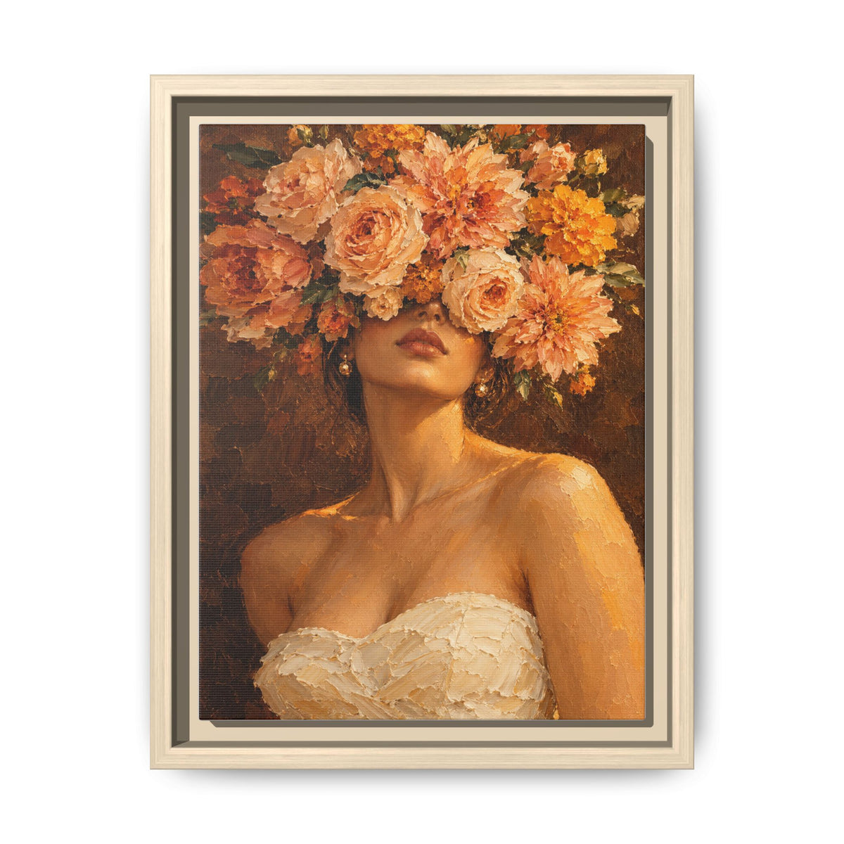 Golden Hour Bloom · Framed Canvas