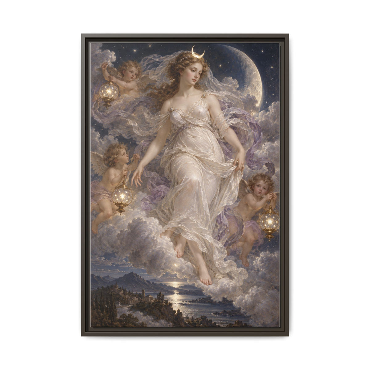 The Descent of Selene · Framed Canvas