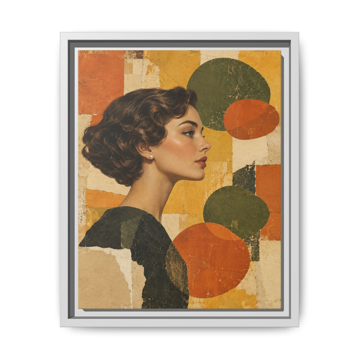 Saffron Thought · Framed Canvas