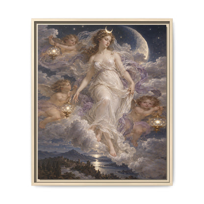 The Descent of Selene · Framed Canvas