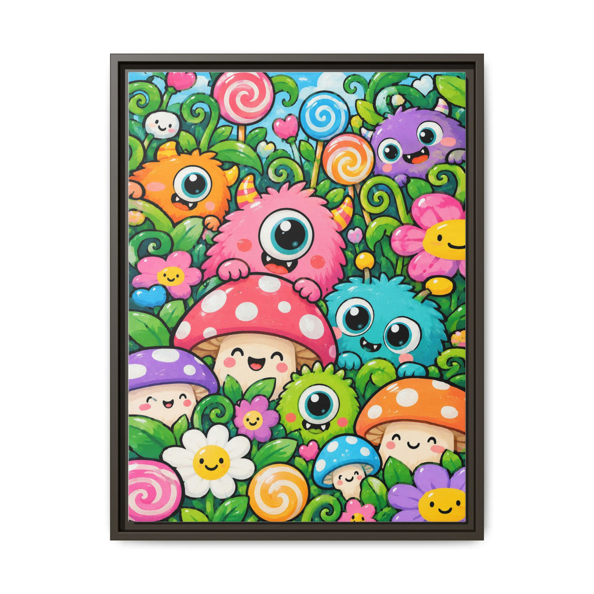 Monster Garden · Framed Canvas