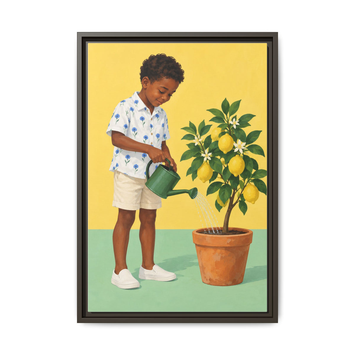 Little Gardener · Framed Canvas