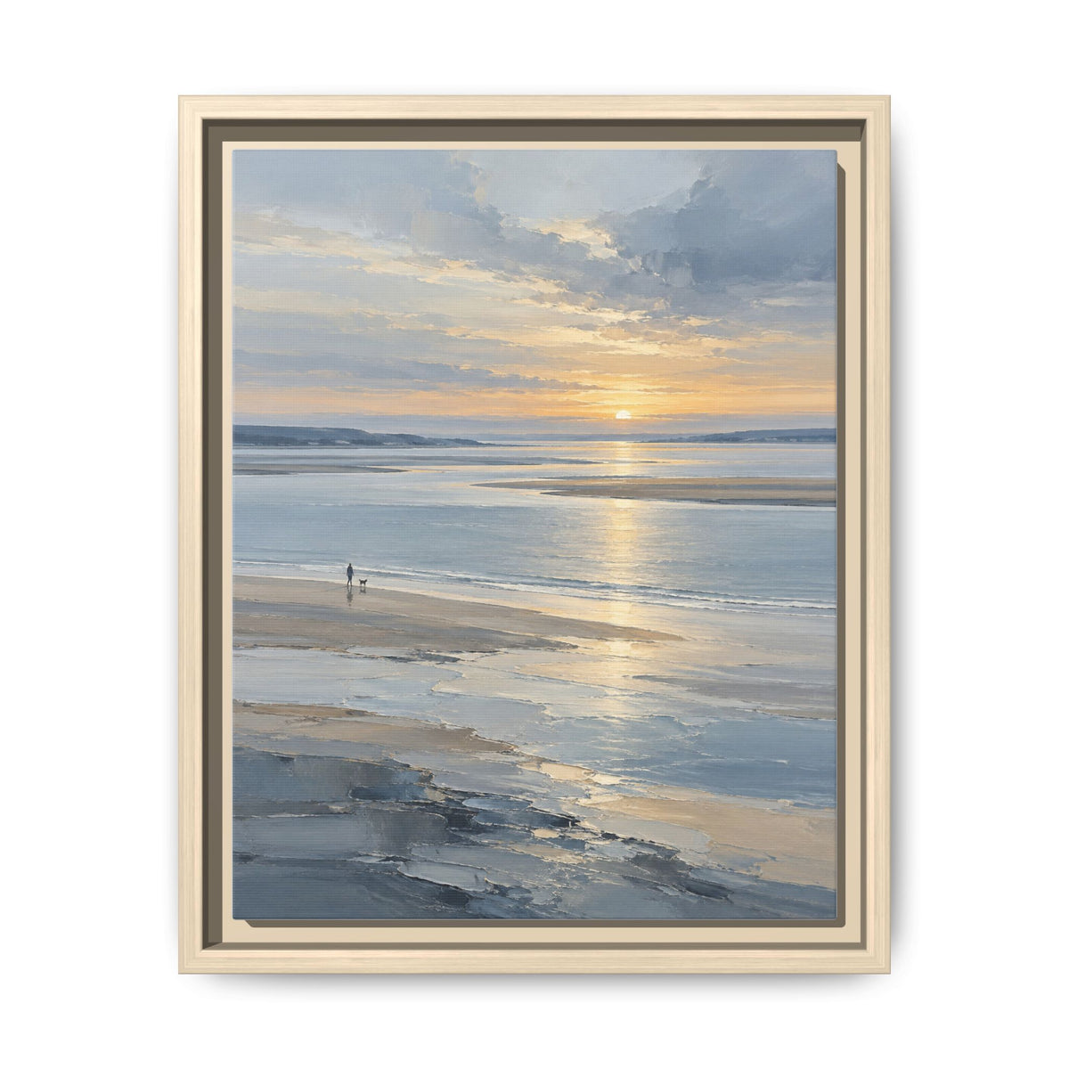 Silver Estuary · Framed Canvas