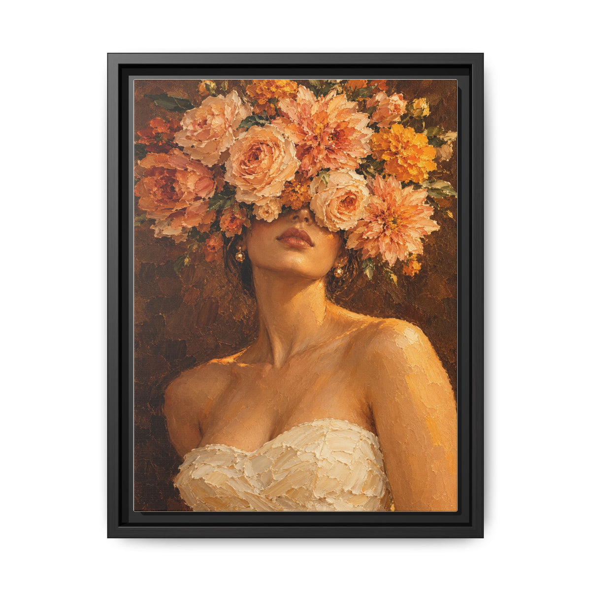 Golden Hour Bloom · Framed Canvas