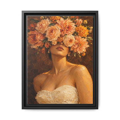 Golden Hour Bloom · Framed Canvas