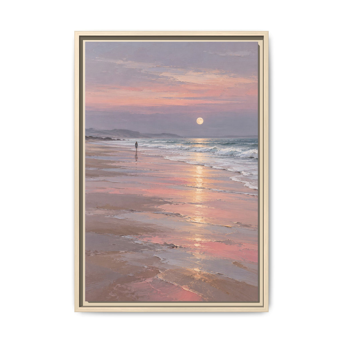 Silver Moon Tide · Framed Canvas