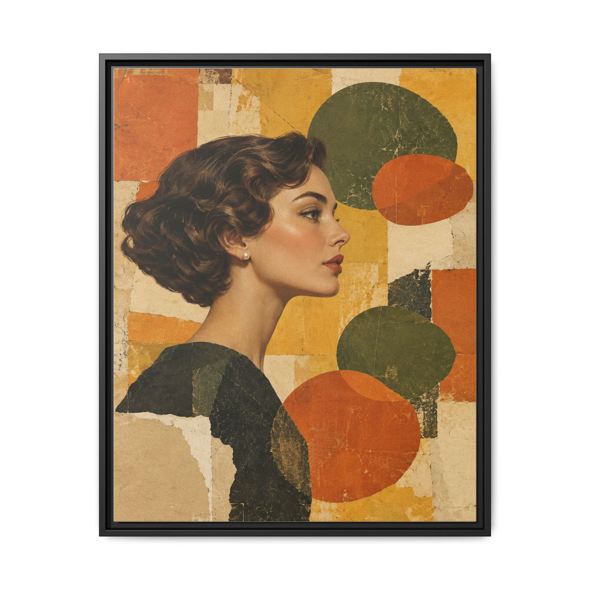 Saffron Thought · Framed Canvas