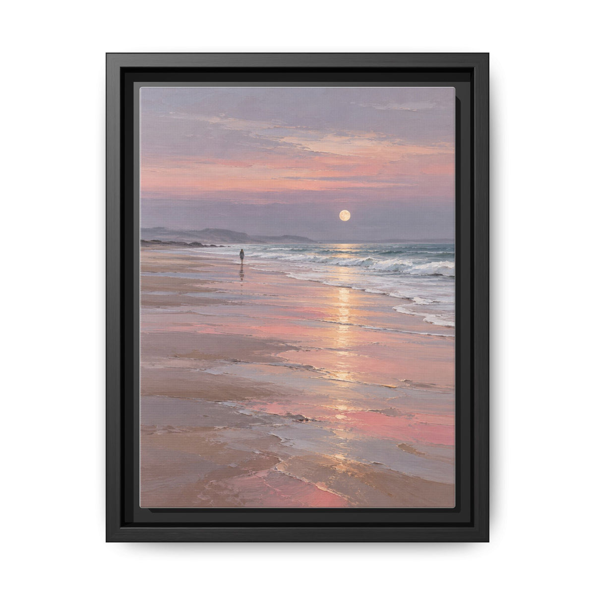 Silver Moon Tide · Framed Canvas