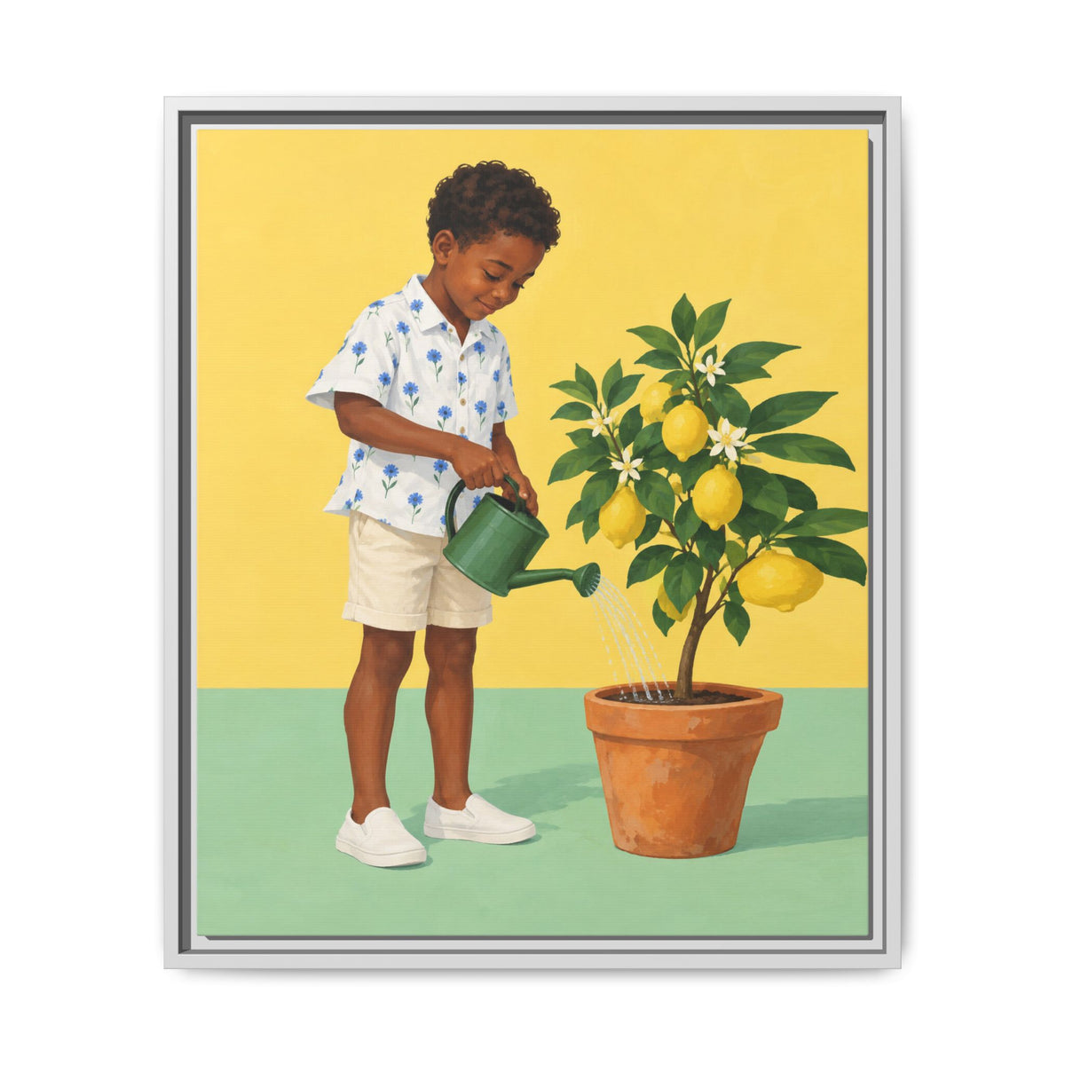 Little Gardener · Framed Canvas