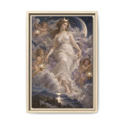 The Descent of Selene · Framed Canvas