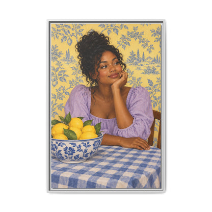 Lemons on the Table · Framed Canvas