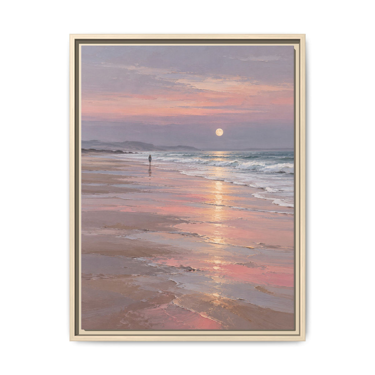 Silver Moon Tide · Framed Canvas
