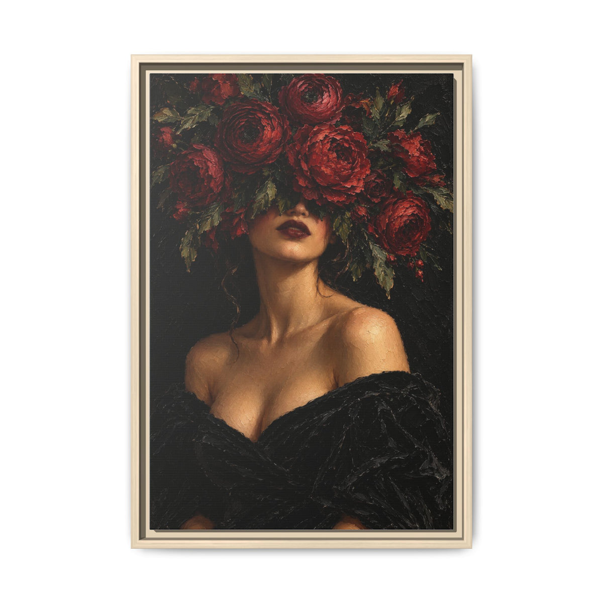 Crimson Reverie · Framed Canvas