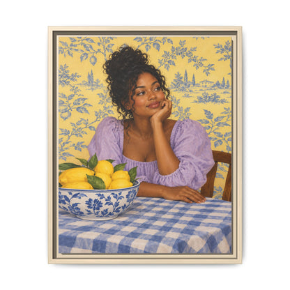 Lemons on the Table · Framed Canvas