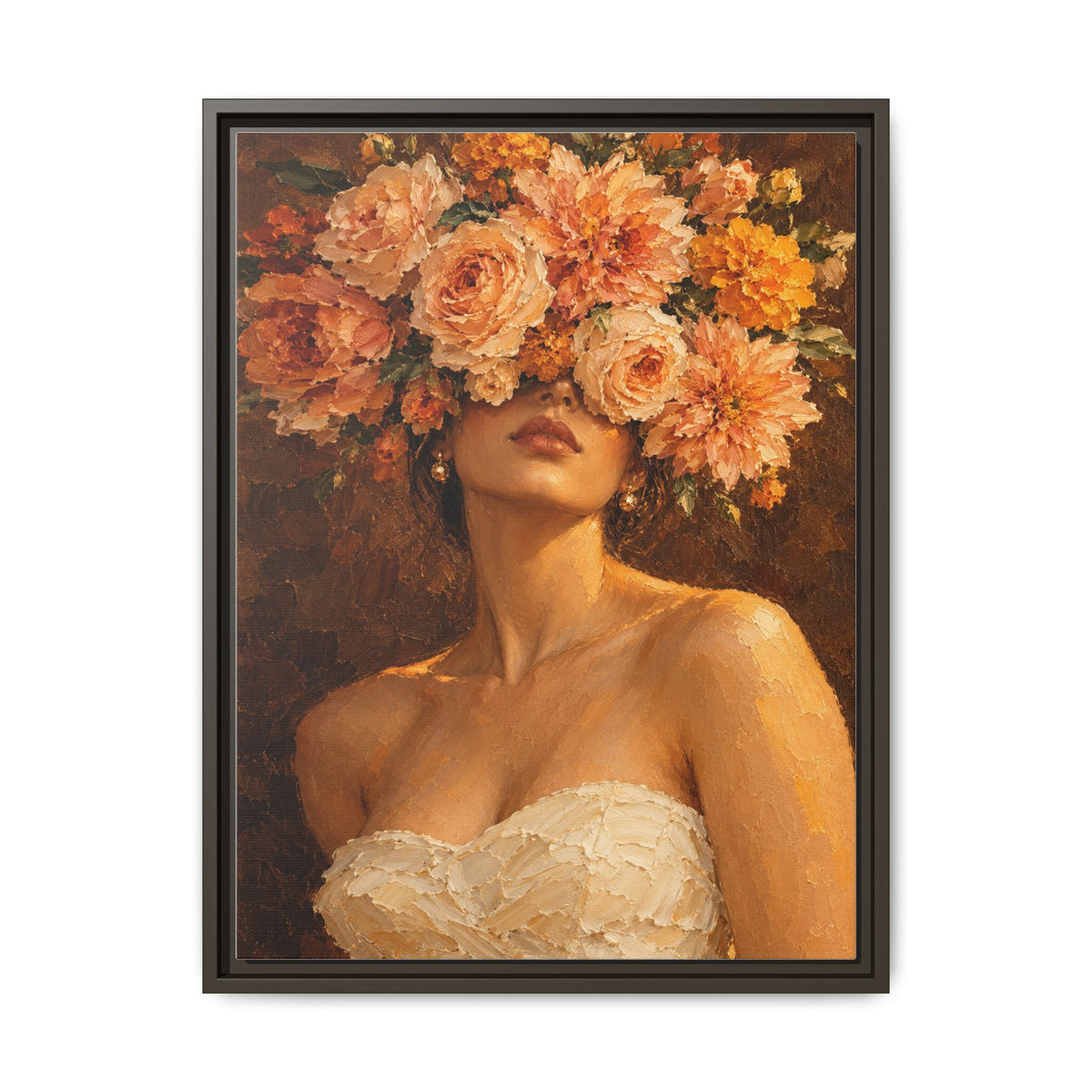 Golden Hour Bloom · Framed Canvas