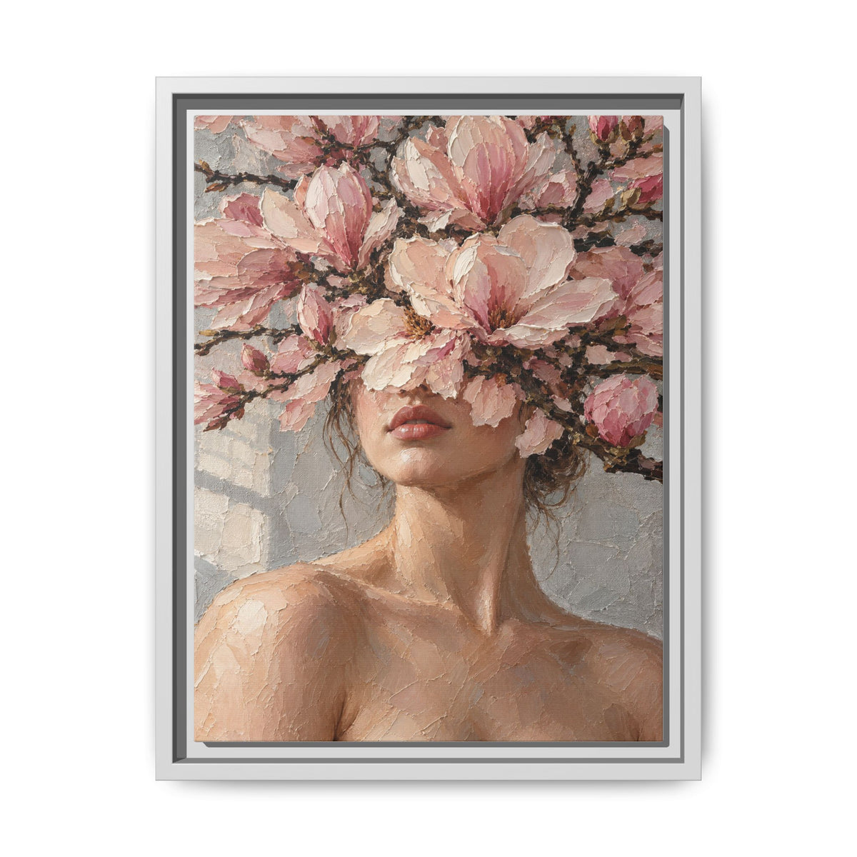 Magnolia Silence · Framed Canvas