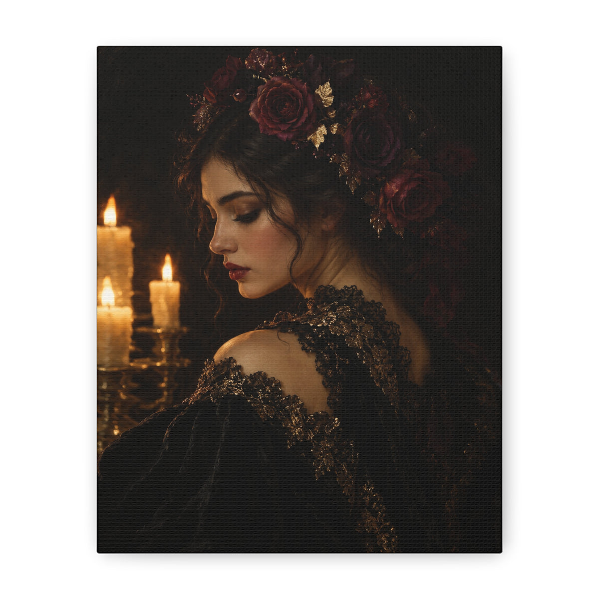 Rosa Notturna · Frameless Canvas