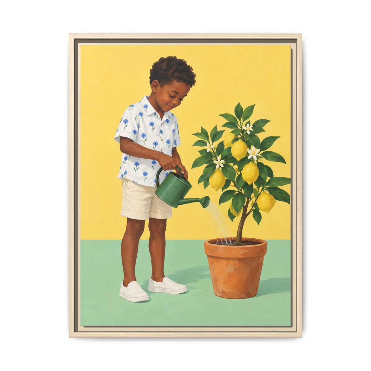 Little Gardener · Framed Canvas