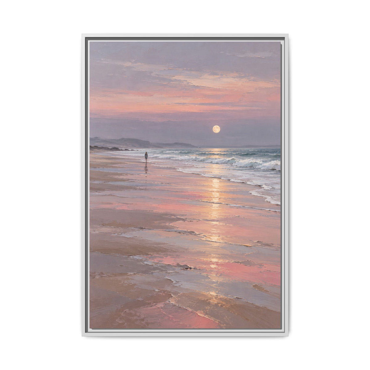 Silver Moon Tide · Framed Canvas