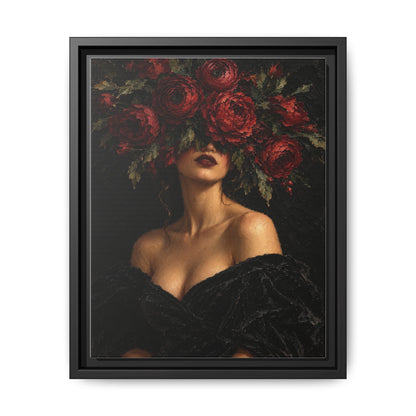 Crimson Reverie · Framed Canvas