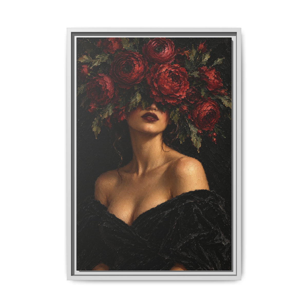 Crimson Reverie · Framed Canvas