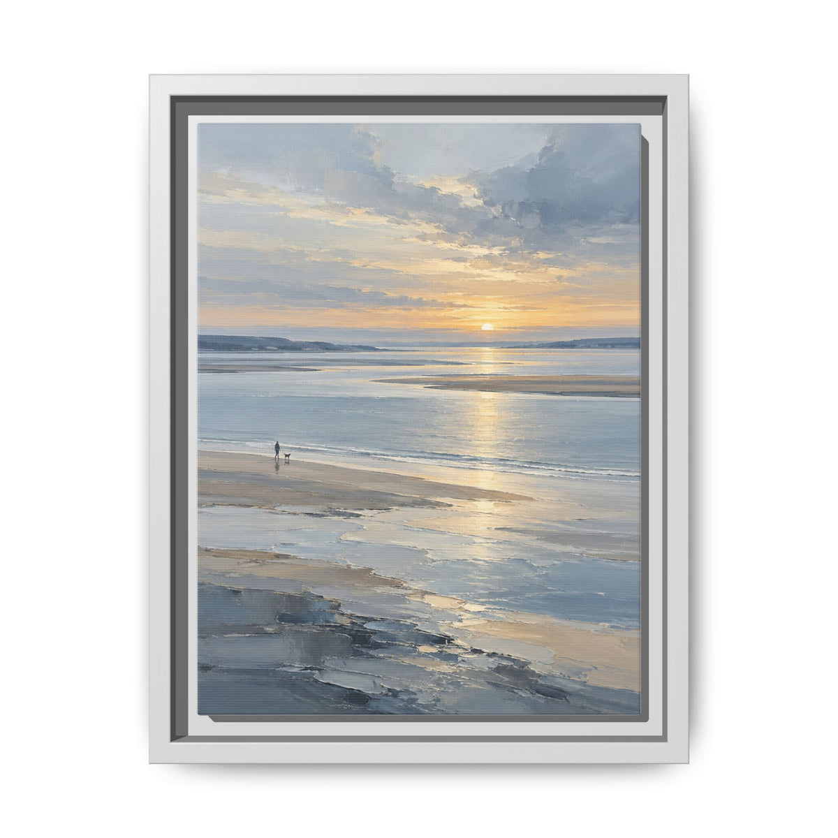 Silver Estuary · Framed Canvas