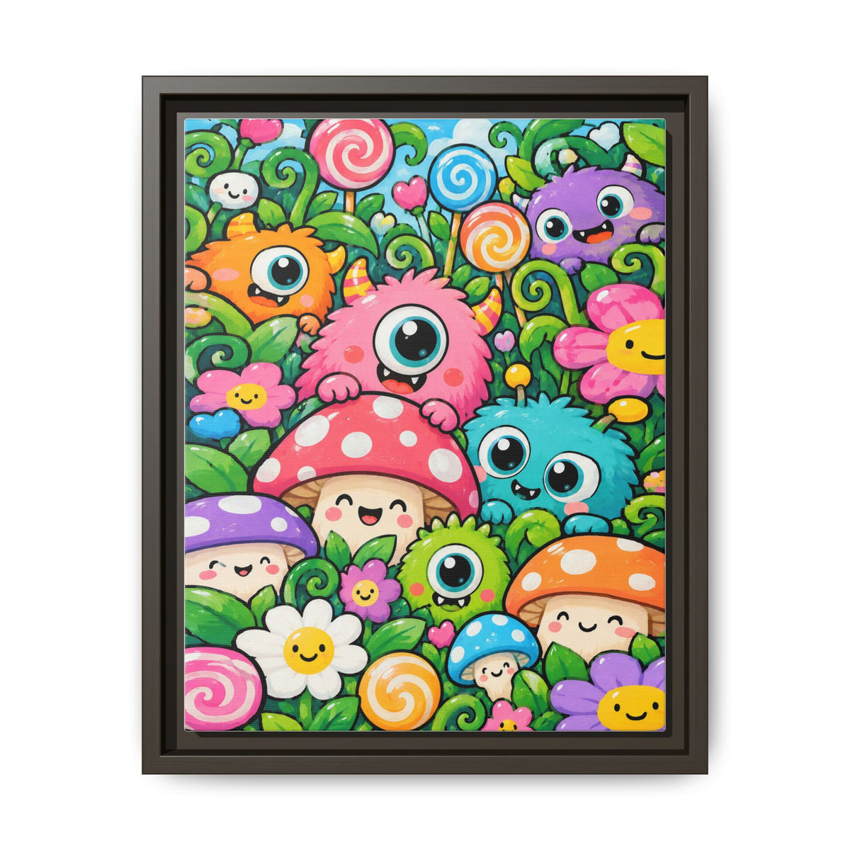 Monster Garden · Framed Canvas