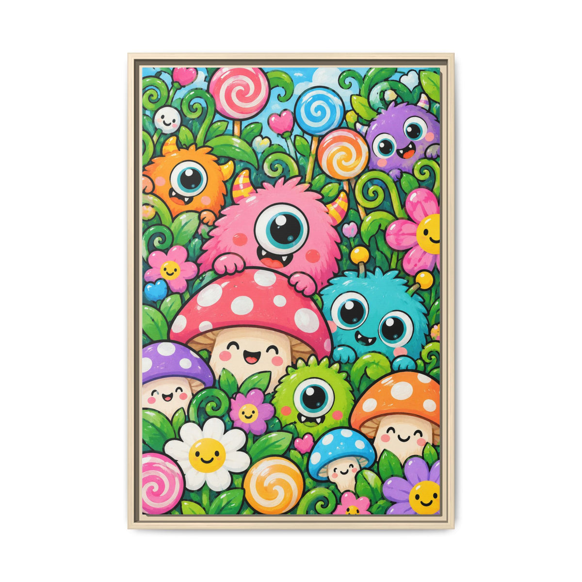 Monster Garden · Framed Canvas