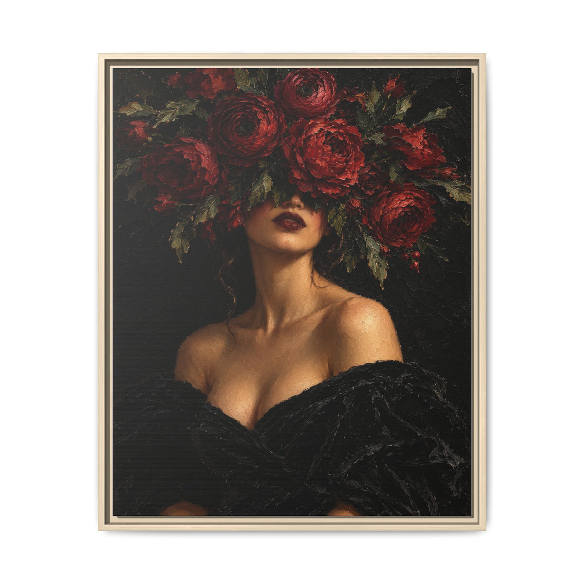 Crimson Reverie · Framed Canvas