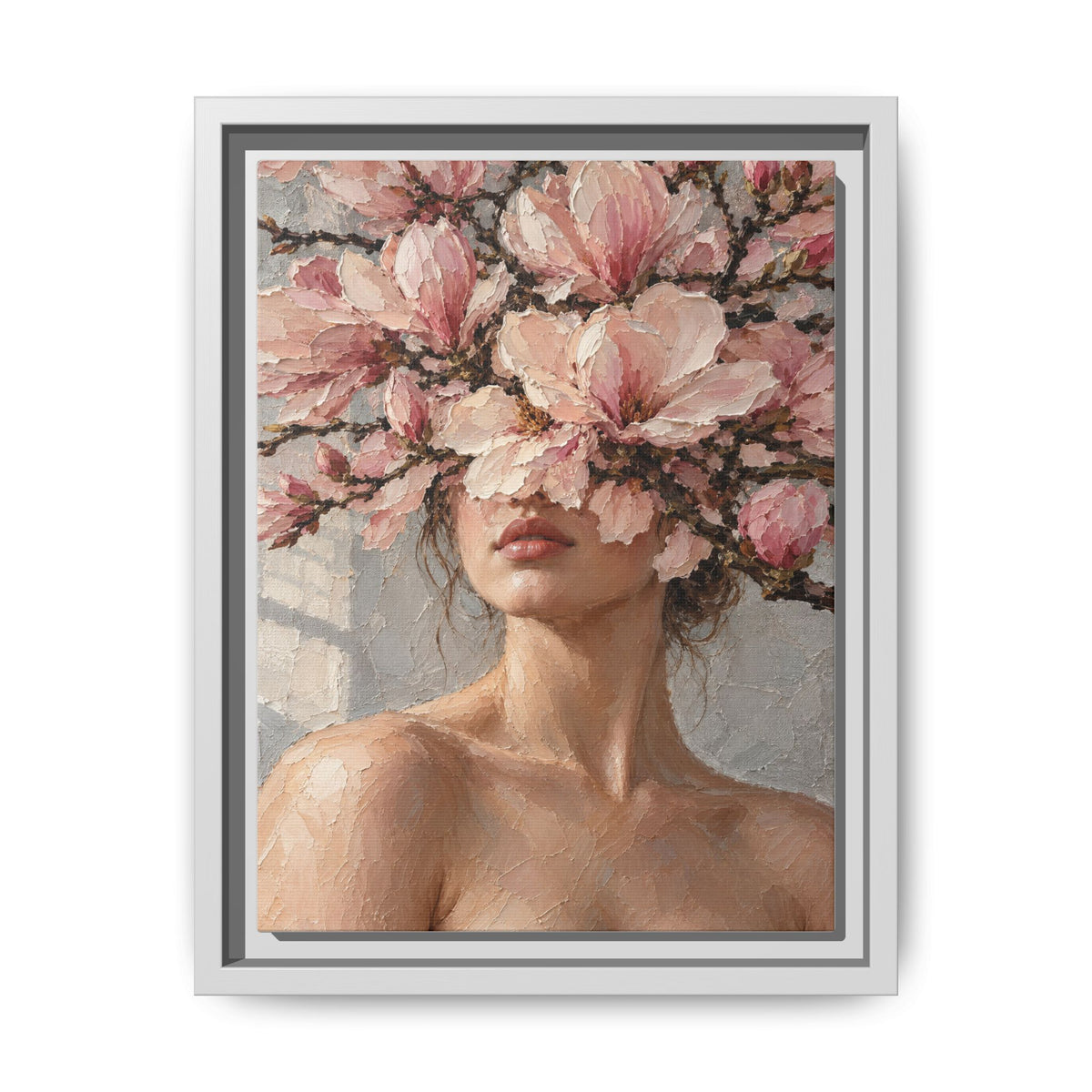 Magnolia Silence · Framed Canvas
