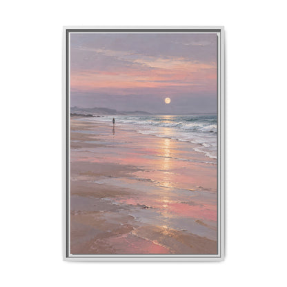 Silver Moon Tide · Framed Canvas