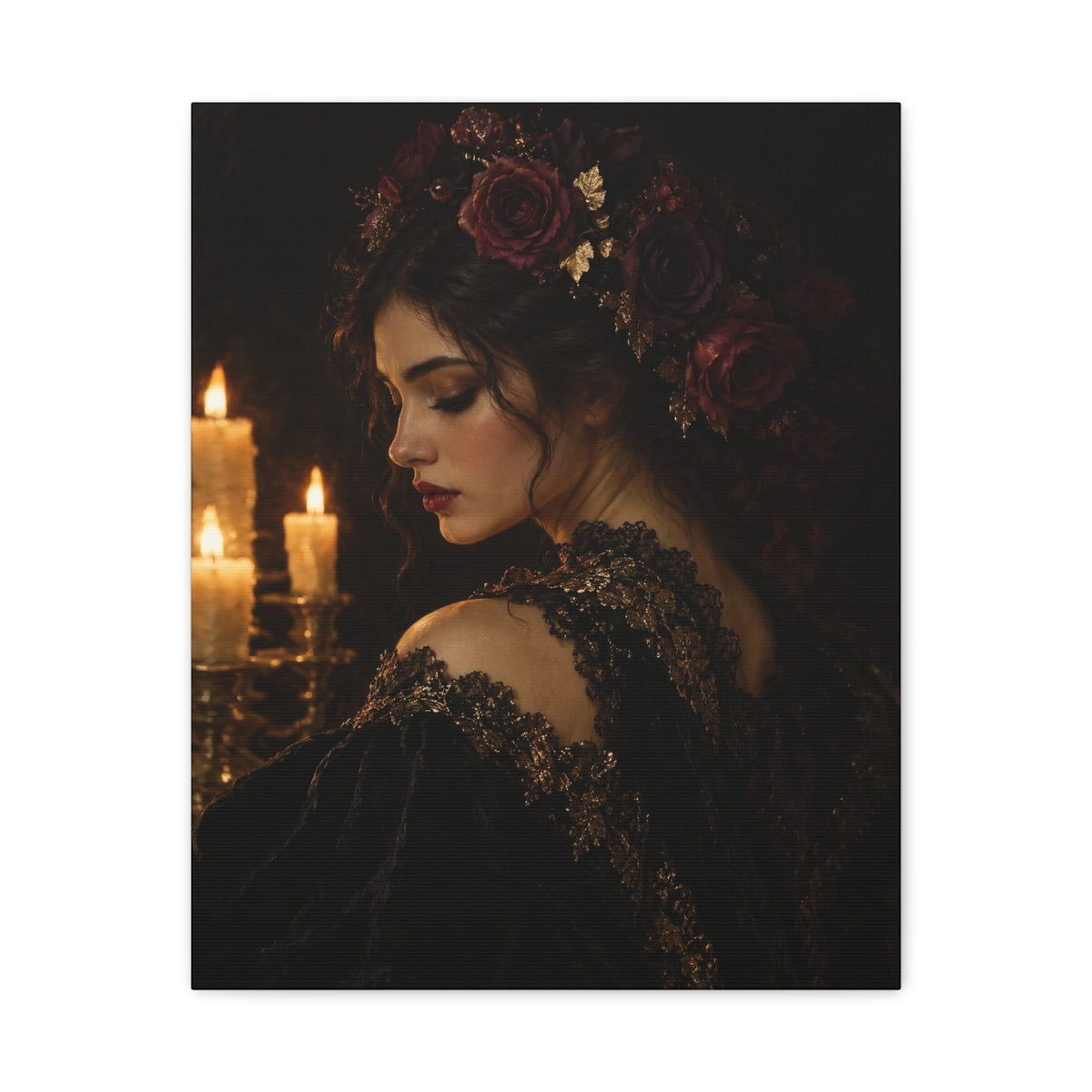 Rosa Notturna · Frameless Canvas