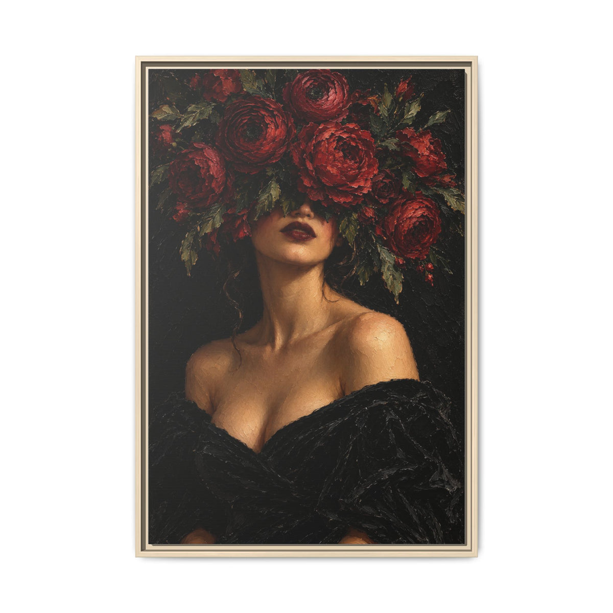 Crimson Reverie · Framed Canvas