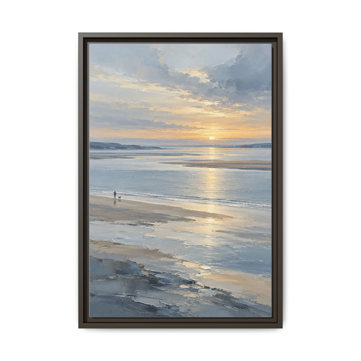 Silver Estuary · Framed Canvas