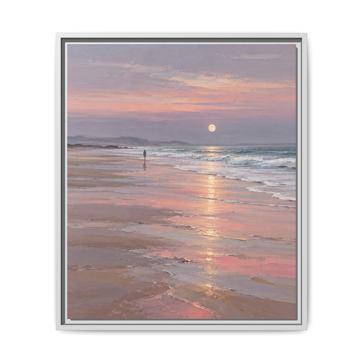 Silver Moon Tide · Framed Canvas