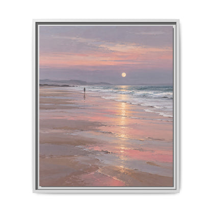 Silver Moon Tide · Framed Canvas