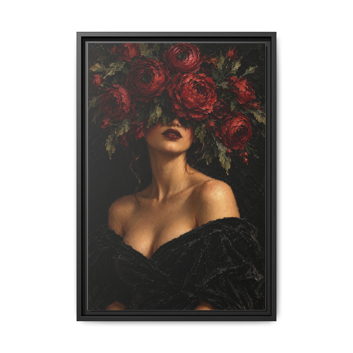 Crimson Reverie · Framed Canvas