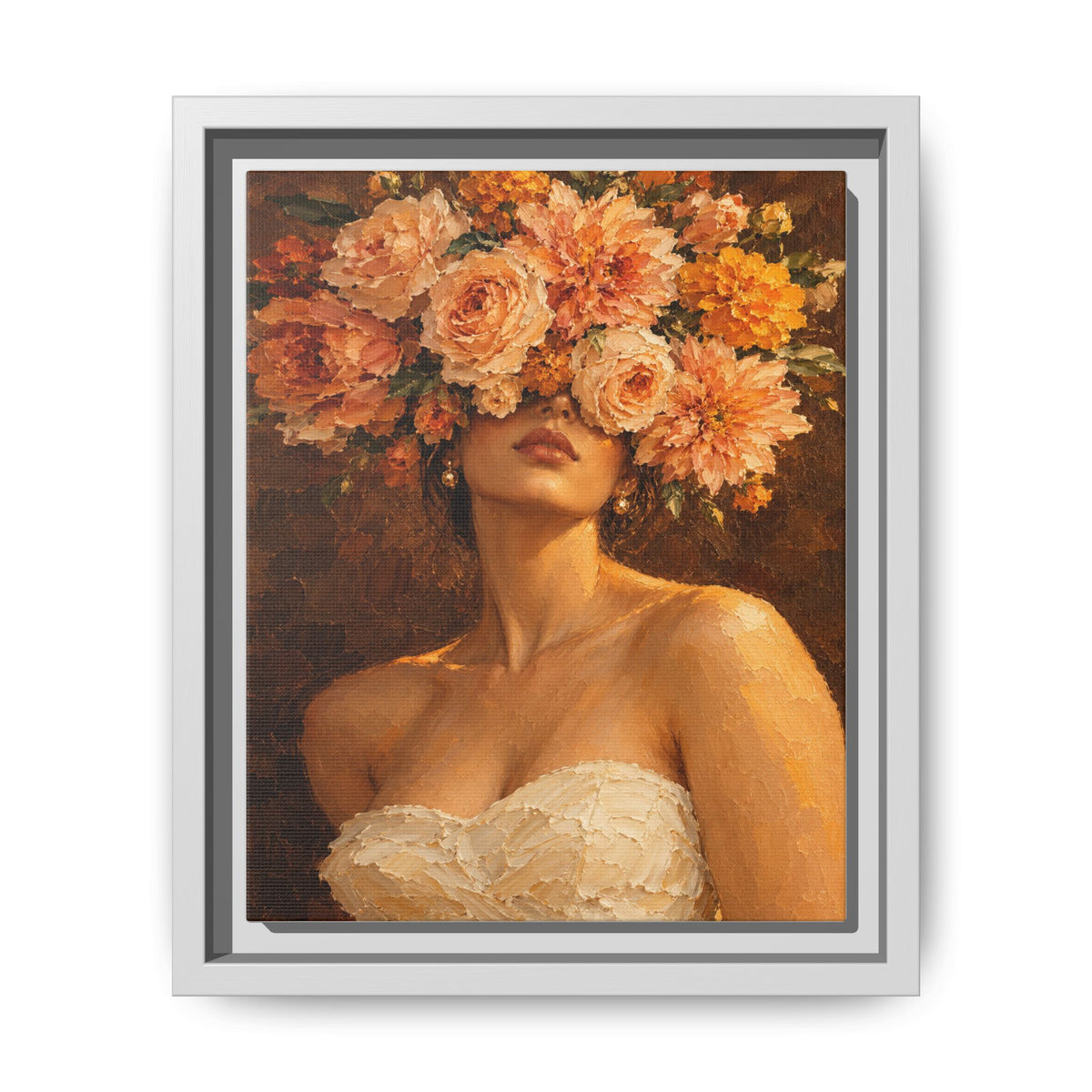 Golden Hour Bloom · Framed Canvas