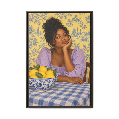 Lemons on the Table · Framed Canvas