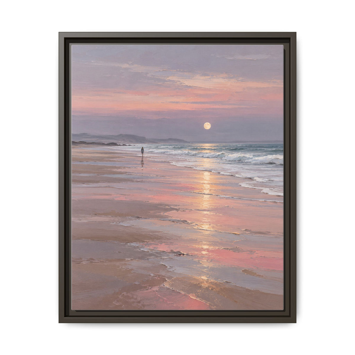 Silver Moon Tide · Framed Canvas