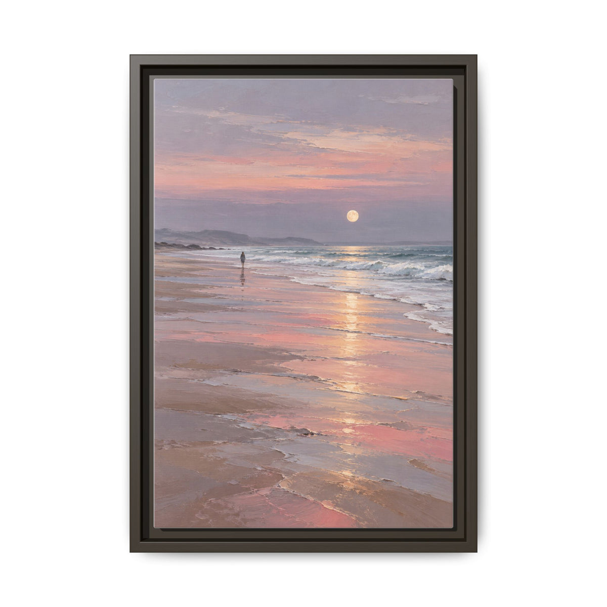 Silver Moon Tide · Framed Canvas