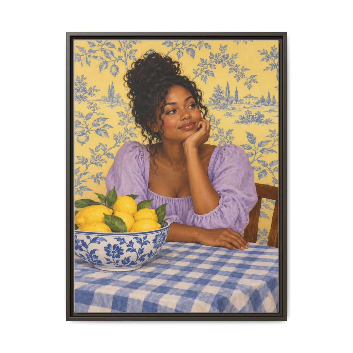 Lemons on the Table · Framed Canvas