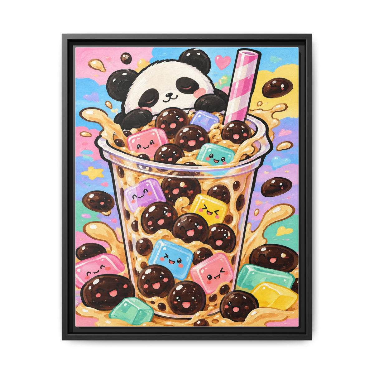 Bubble Tea Buddies · Framed Canvas