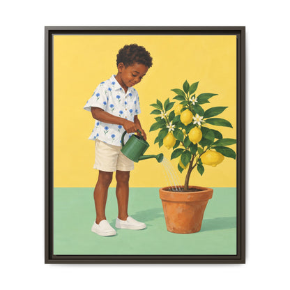 Little Gardener · Framed Canvas